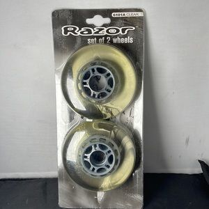 NEW Razor Scooter Wheels Set of 2 Wheels 6101a clear Tire set